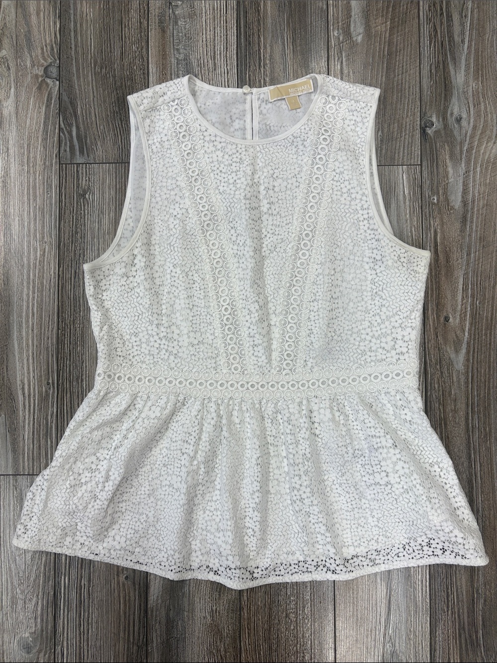 Michael Kors White Lace Peplum Camisole